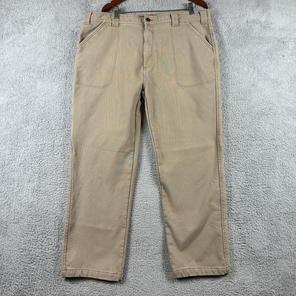 Coleman Fleece Lined Utility Pants Mens 40x32 (Fits‎ 40x29) Tan Canvas Stretch